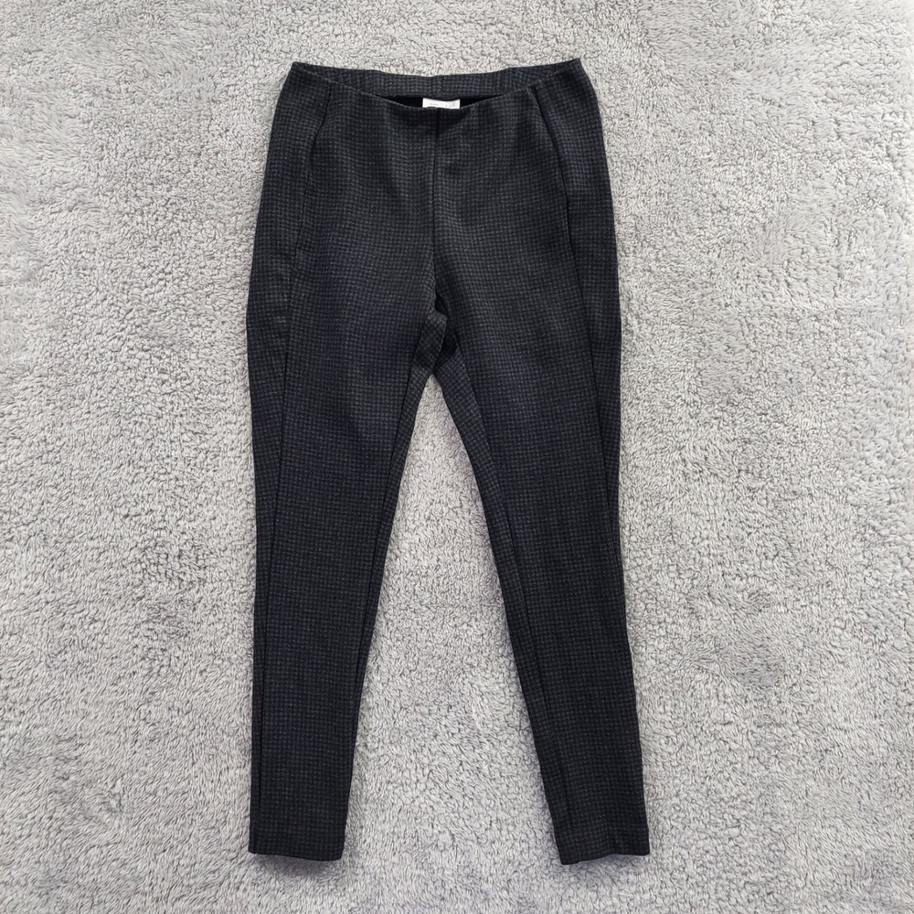 J.Jill Ponte Leggings Women's Small Charcoal Gray Houndstooth Slim Pull On Pants